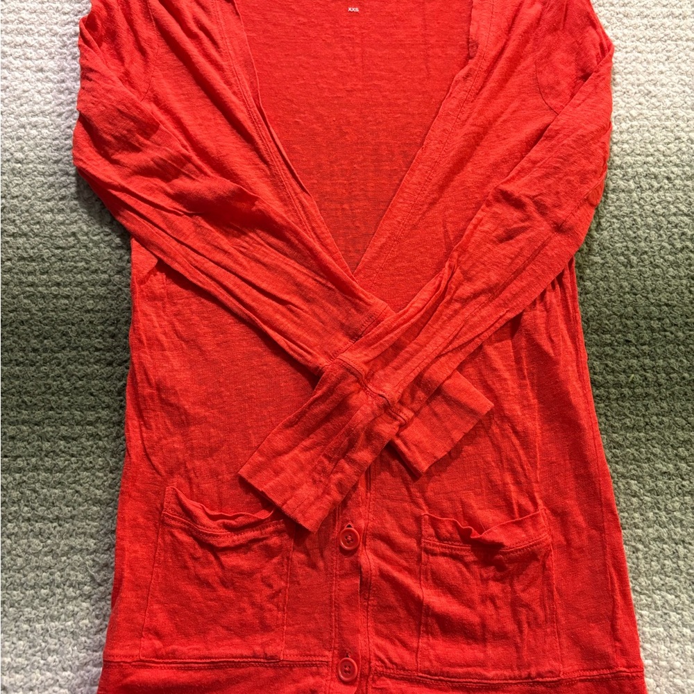 J.Crew Red Lightweight Cardigan